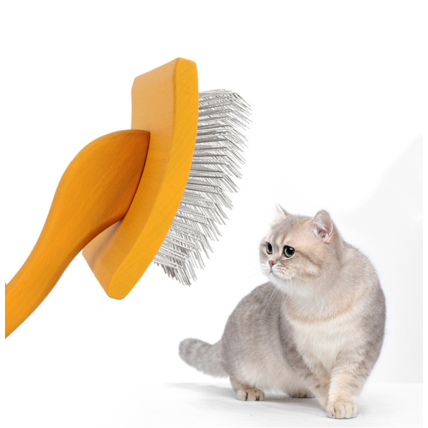 Cat Dog Arc Long Needle Comb Solid Wood Hair Removal Comb Pet Massage Comb Beauty Rake Comb