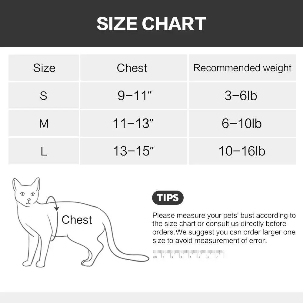 Cat Recovery Suit for Post-operative Care