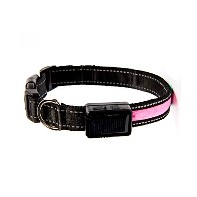 LED Solar Charging Glowing Light Up Dog Collars 01