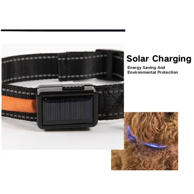 LED Solar Charging Glowing Light Up Dog Collars 02