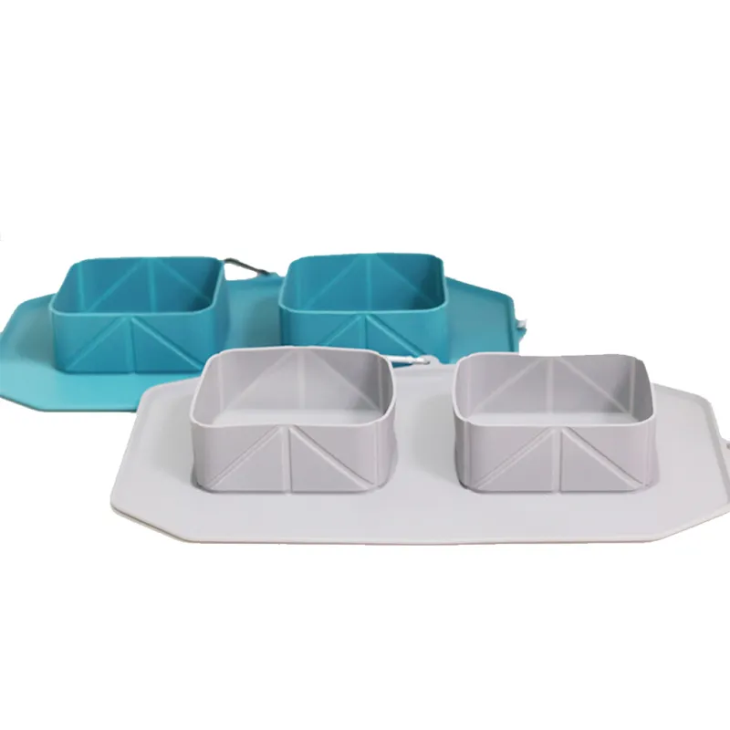 Cat Dog Outdoor Folding Double Bowls01