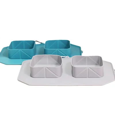 Cat Dog Outdoor Folding Double Bowls 02