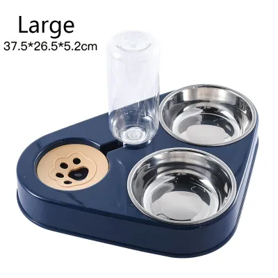 Stainless Steel 3 In 1 Dog Feeder Bowl 01