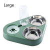 CAT DOG Bowls & Slow Feeder Bowls 3 In 1 500ml Dog Feeder Bowl With Dog Water Bottle Cat Automatic Drinking Bowl Cat Food Bowl Pet Stainless Steel Double Bowl