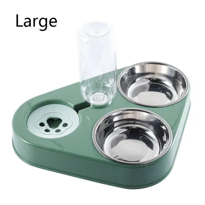 Stainless Steel 3 In 1 Dog Feeder Bowl 02