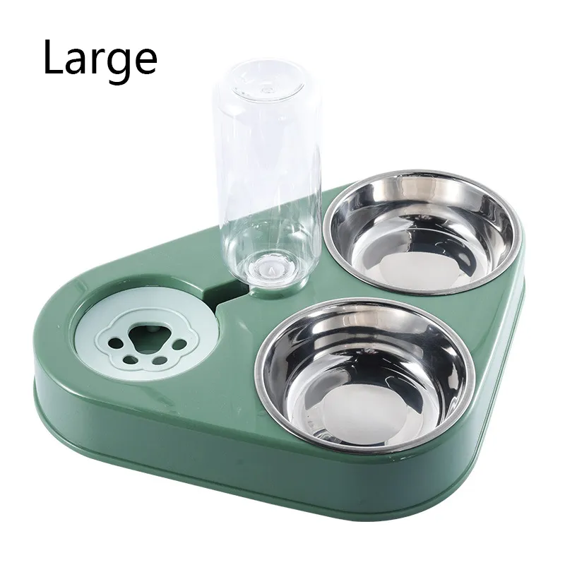 Stainless Steel 3 In 1 Dog Feeder Bowl01