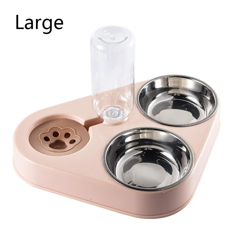 Stainless Steel 3 In 1 Dog Feeder Bowl02