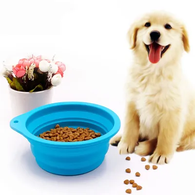 Portable Cat Dog Travel Silicone Bowl With Carabiner 01