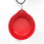 Portable Cat Dog Travel Silicone Bowl With Carabiner
