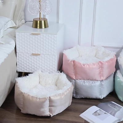 CAT Bag & Cages Cat Litter Removable Winter Warm Plush Semi-Enclosed Cat Litter 02