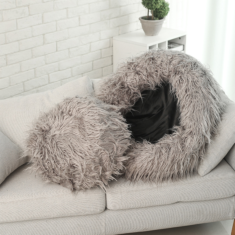 CAT Bag & Cages Plush Cat Litter Winter Warm Removable Semi-enclosed Cat Litter