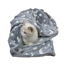 Flannel Cat Dog Warm Double Sided Blanket00