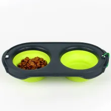 Cat Dog Folding Portable Silicone Double Bowls03