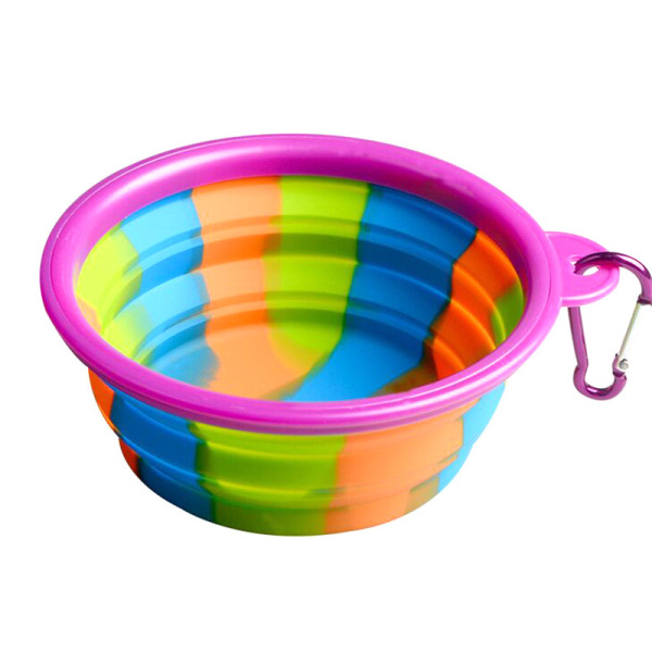 CAT DOG Bowls & Slow Feeder Bowls Silicone Dog Bowl Folding Pet Bowl Travel Portable Camouflage Silicone Bowl