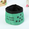 DOG Bowls & Slow Feeder Bowls Oxford Cloth Pet Bowl Waterproof Zipper Folding Pet Supplies Outdoor Travel Portable Dog Bowl