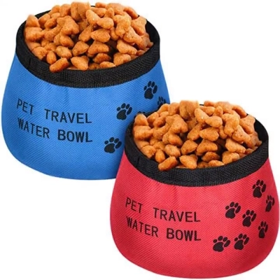 Oxford Cloth Folding DOG Bowls with Waterproof Zipper 01