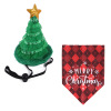 DOG Capes & Gowns Hat & Scarf Pet Christmas Set Hat Triangle Scarf Combination Pet Christmas Ornaments