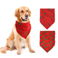 DOG Hat & Scarf Pet Christmas Saliva Towel Dog Neck Wrap Christmas Tree Triangle Towel Ornament