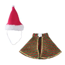 CAT Capes & Gowns Hat & Scarf Pet Santa Hat Cloak Suit Cat Santa Hat Cloak Suit Christmas Transformed Into Funny Cat Clothes02
