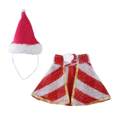 CAT Capes & Gowns Hat & Scarf Pet Santa Hat Cloak Suit Cat Santa Hat Cloak Suit Christmas Transformed Into Funny Cat Clothes 02