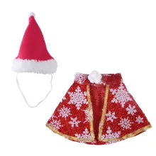 CAT Capes & Gowns Hat & Scarf Pet Santa Hat Cloak Suit Cat Santa Hat Cloak Suit Christmas Transformed Into Funny Cat Clothes03