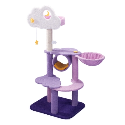 CAT Scratchers & Cat Tree Purple Cat Climbing Frame Cat Nest Cat Tree One Scratching Column Large Cat Tower Cat Scratching Board Toy Jumping Platform Cat Villa 01