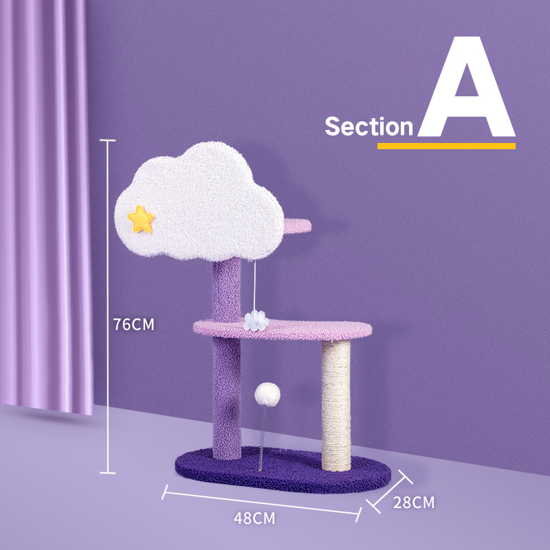 CAT Scratchers & Cat Tree Purple Cat Climbing Frame Cat Nest Cat Tree One Scratching Column Large Cat Tower Cat Scratching Board Toy Jumping Platform Cat Villa