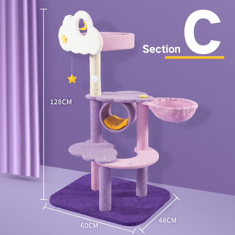 CAT Scratchers & Cat Tree Purple Cat Climbing Frame Cat Nest Cat Tree One Scratching Column Large Cat Tower Cat Scratching Board Toy Jumping Platform Cat Villa
