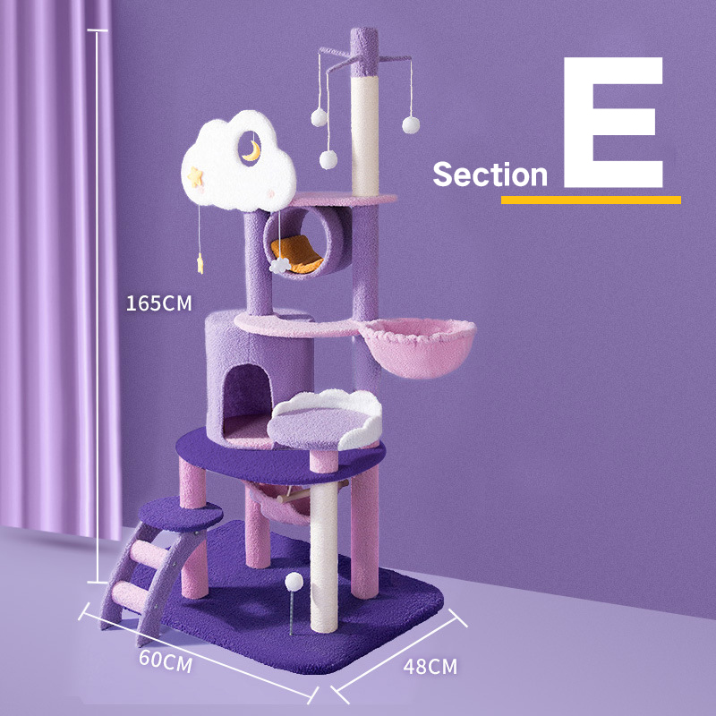 CAT Scratchers & Cat Tree Purple Cat Climbing Frame Cat Nest Cat Tree One Scratching Column Large Cat Tower Cat Scratching Board Toy Jumping Platform Cat Villa