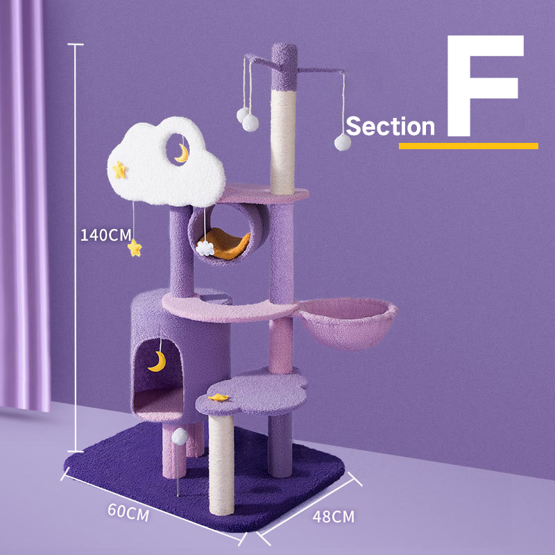 CAT Scratchers & Cat Tree Purple Cat Climbing Frame Cat Nest Cat Tree One Scratching Column Large Cat Tower Cat Scratching Board Toy Jumping Platform Cat Villa