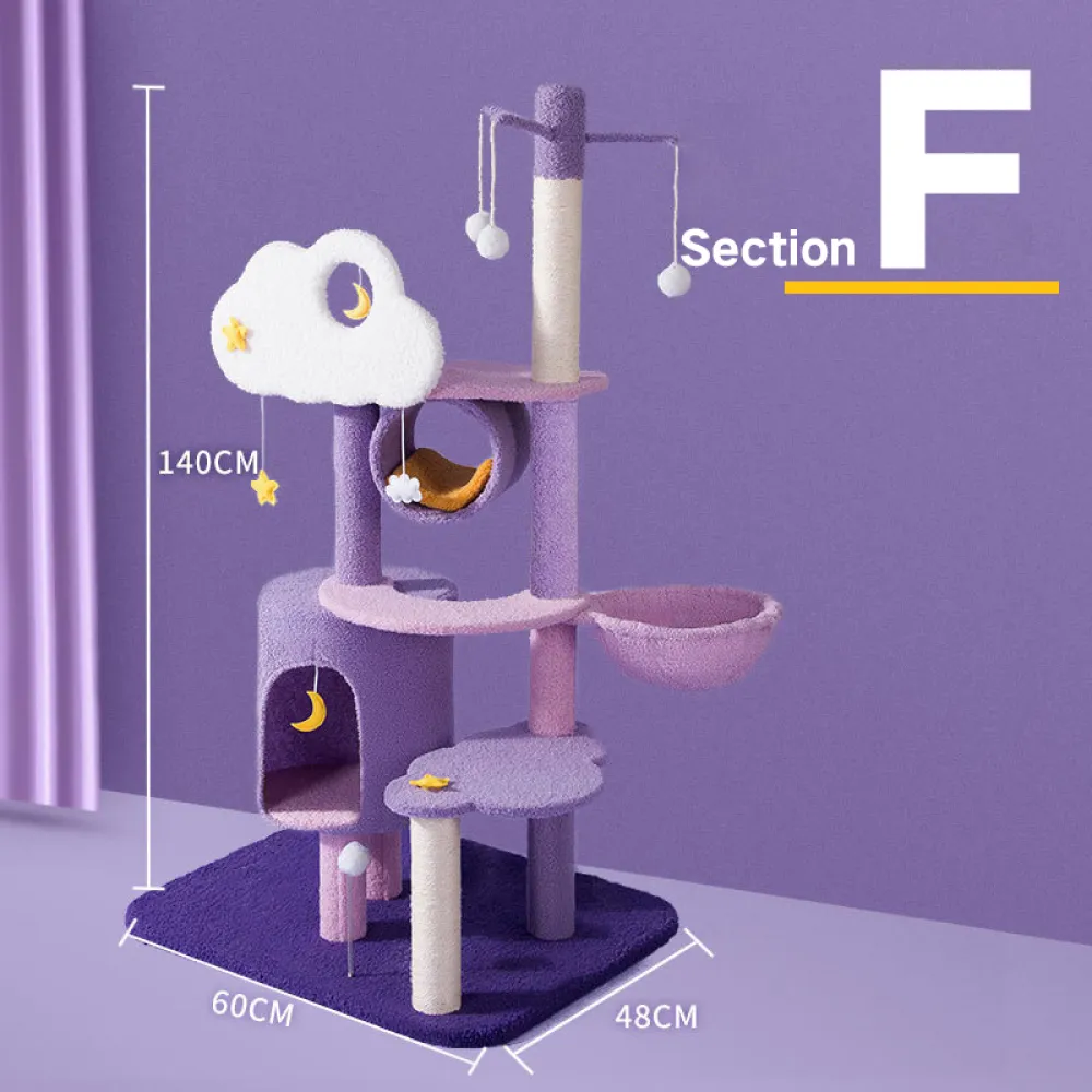 CAT Scratchers & Cat Tree Purple Cat Climbing Frame Cat Nest Cat Tree One Scratching Column Large Cat Tower Cat Scratching Board Toy Jumping Platform Cat Villa