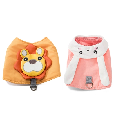 CAT Leashes & Collars Cat Traction Rope Small Lion Cute Tu Vest Chest Strap Cute Cartoon Tie Cat Slip Cat Rope Mesh Pet Leash 01