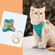 CAT Leashes & Collars Cat Traction Rope Vest Type Reflective Chest Strap Anti-breakaway Cute Outgoing Traction Rope Walking Cat Special Rope05