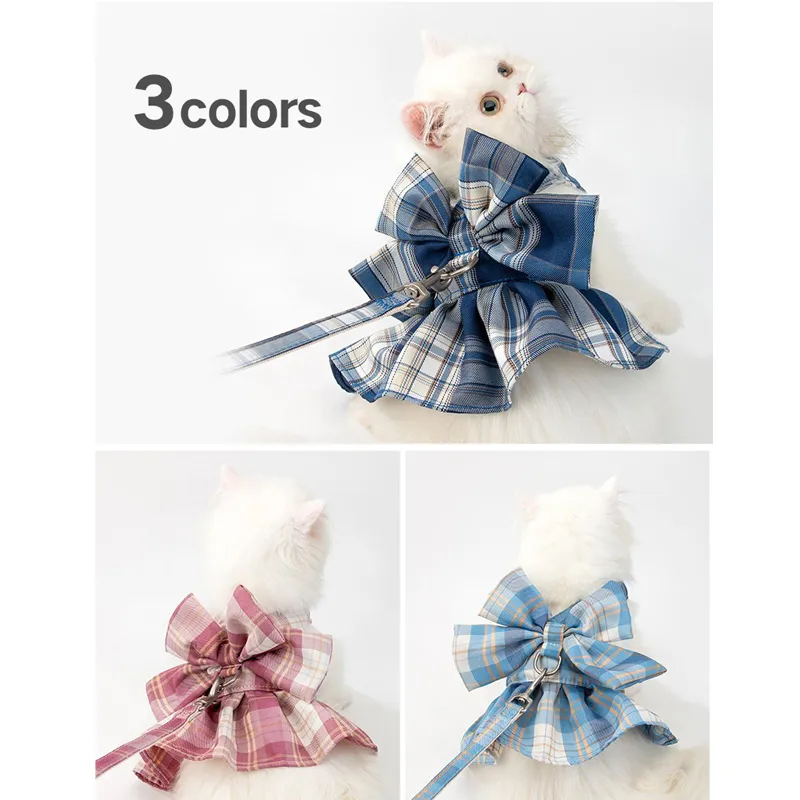 CAT Leashes & Collars Cat Jk Skirt Traction Rope Cat Go Out Vest Traction Rope Walking Cat Rope03