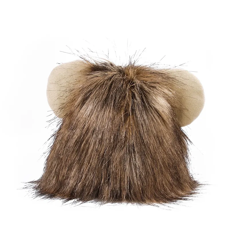 CAT Hat & Scarf Headdress Wig Hat Pet Cat Head Cover Cat Costume Lion Head Cover