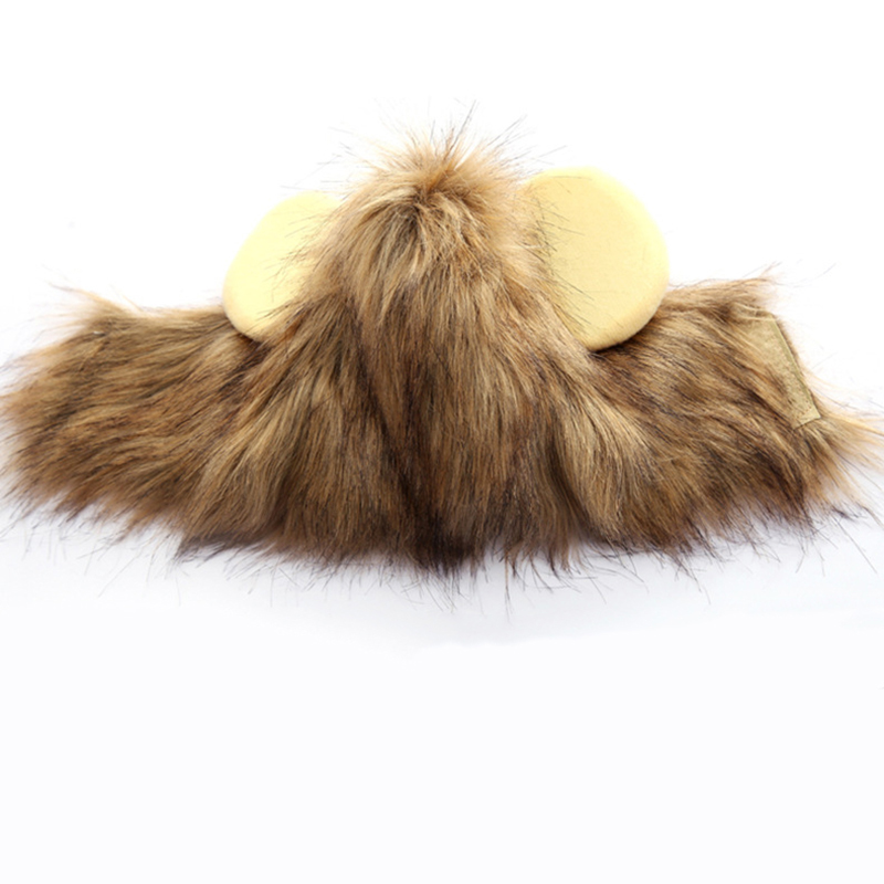 CAT Hat & Scarf Headdress Wig Hat Pet Cat Head Cover Cat Costume Lion Head Cover