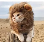 CAT Hat & Scarf Headdress Wig Hat Pet Cat Head Cover Cat Costume Lion Head Cover