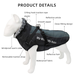 Dog Coat Warm Reflective Dog Clothes Thickened Dog Jackets Pet Cotton Coats