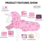 Dog Rain Gear Pet Clothing Waterproof Reflective Cape Raincoat Transparent PU Leather Dog Raincoat