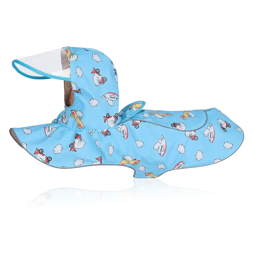 Dog Rain Gear Pet Clothing Waterproof Reflective Cape Raincoat Transparent PU Leather Dog Raincoat