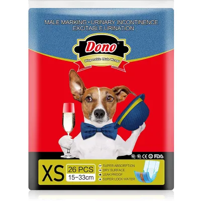 DONO Disposable Denim Pattern Male Dog Diapers 01