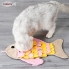 Cat Slow Food Toy Fish-shaped Pet Sniffing Pad Plush Tibetan Food Puzzle Training Cat Toy Anti-demolition Home To Relieve Boredom