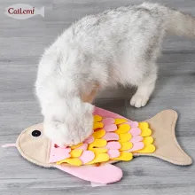 Cat Slow Food Toy Fish-shaped Pet Sniffing Pad Plush Tibetan Food Puzzle Training Cat Toy Anti-demolition Home To Relieve Boredom02