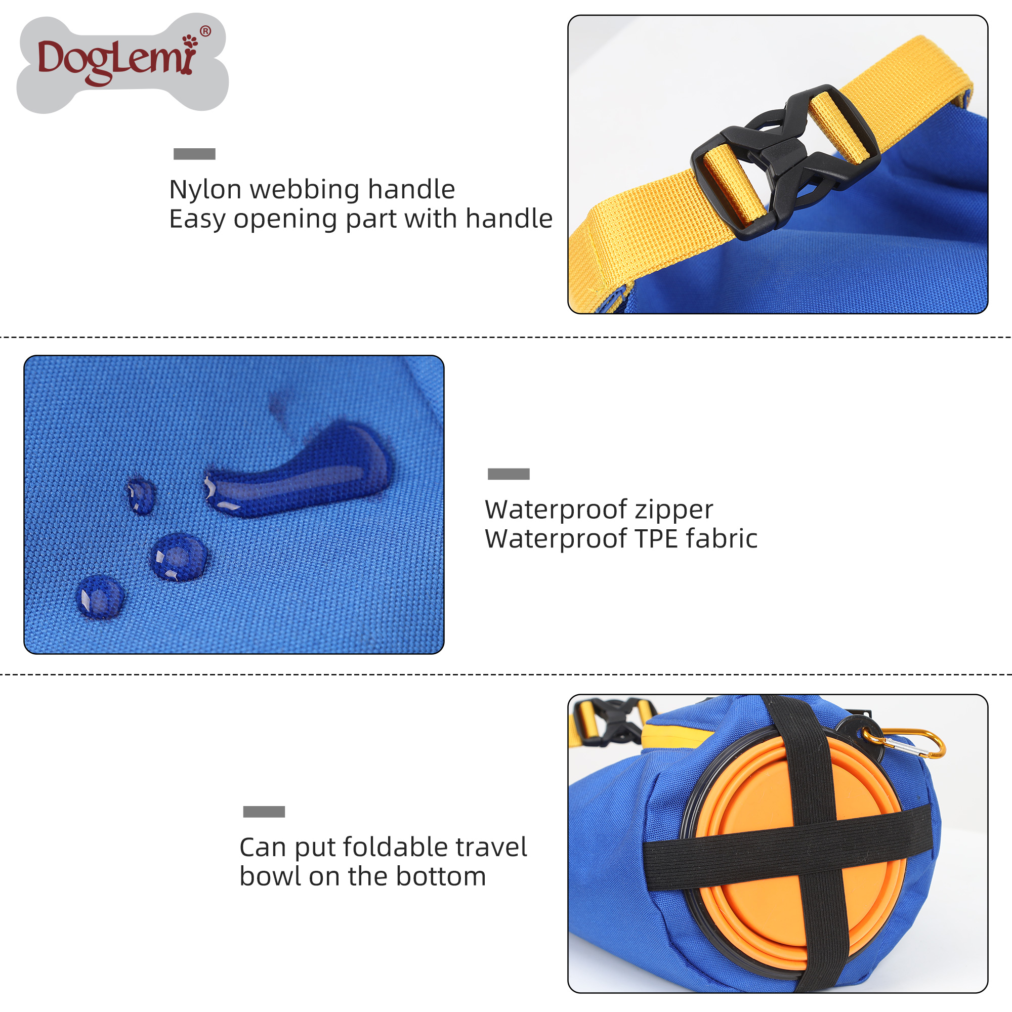 DOG Training Equipment Go Out Dog Food Bag Waterproof Dog Food Bag Folding Bucket Large Capacity Cat And Dog Pet Food Storage Tank Outdoor Food Bag