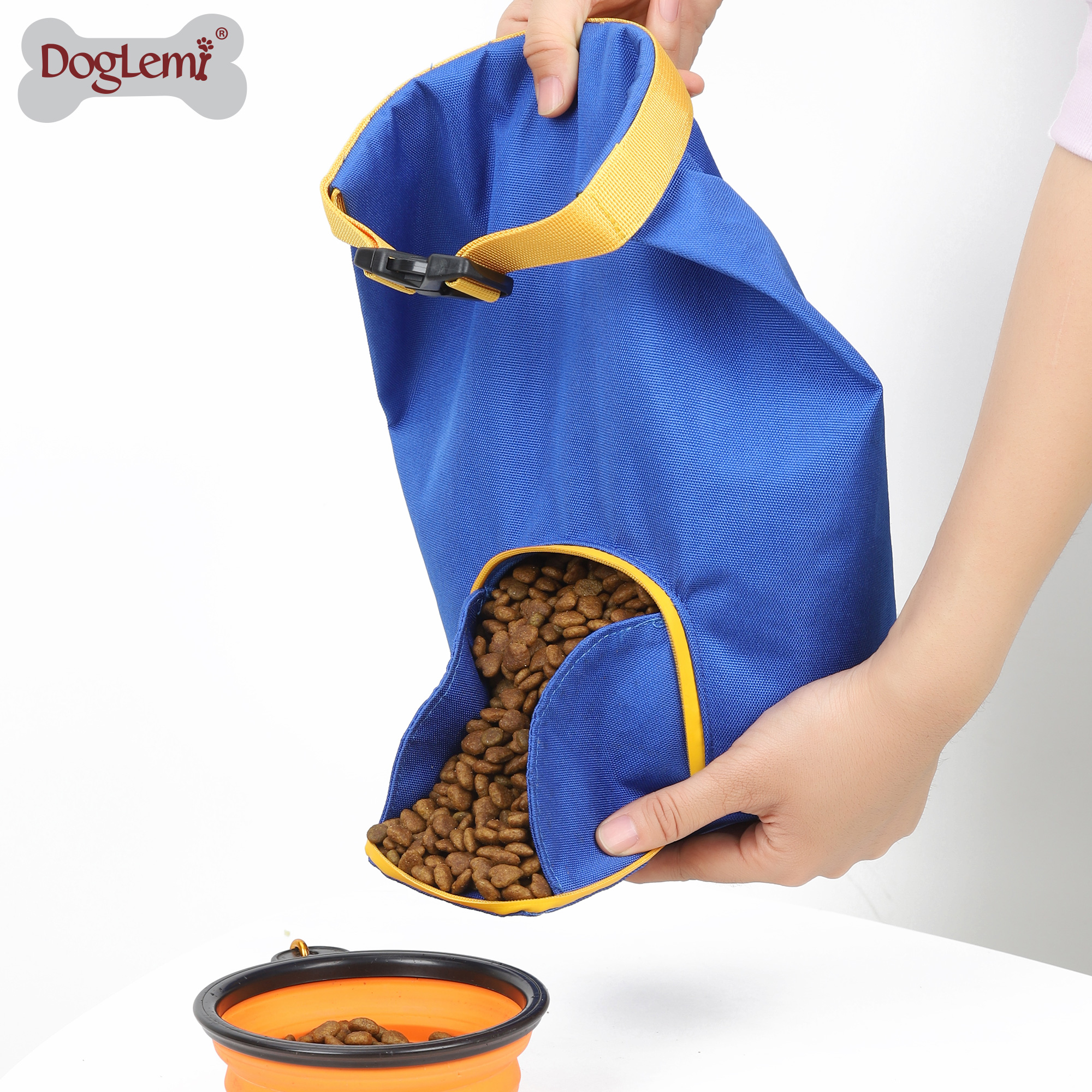 DOG Training Equipment Go Out Dog Food Bag Waterproof Dog Food Bag Folding Bucket Large Capacity Cat And Dog Pet Food Storage Tank Outdoor Food Bag