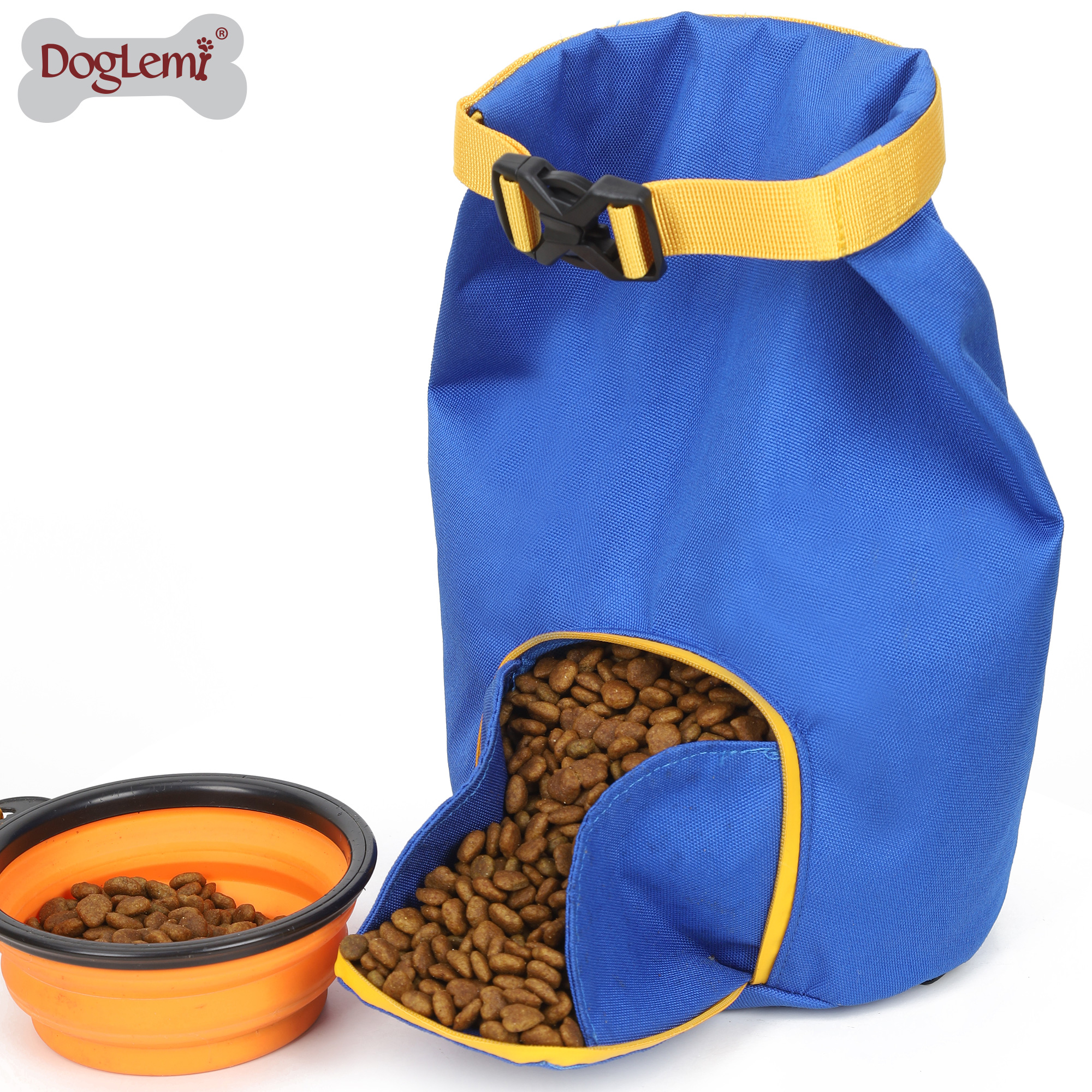 DOG Training Equipment Go Out Dog Food Bag Waterproof Dog Food Bag Folding Bucket Large Capacity Cat And Dog Pet Food Storage Tank Outdoor Food Bag
