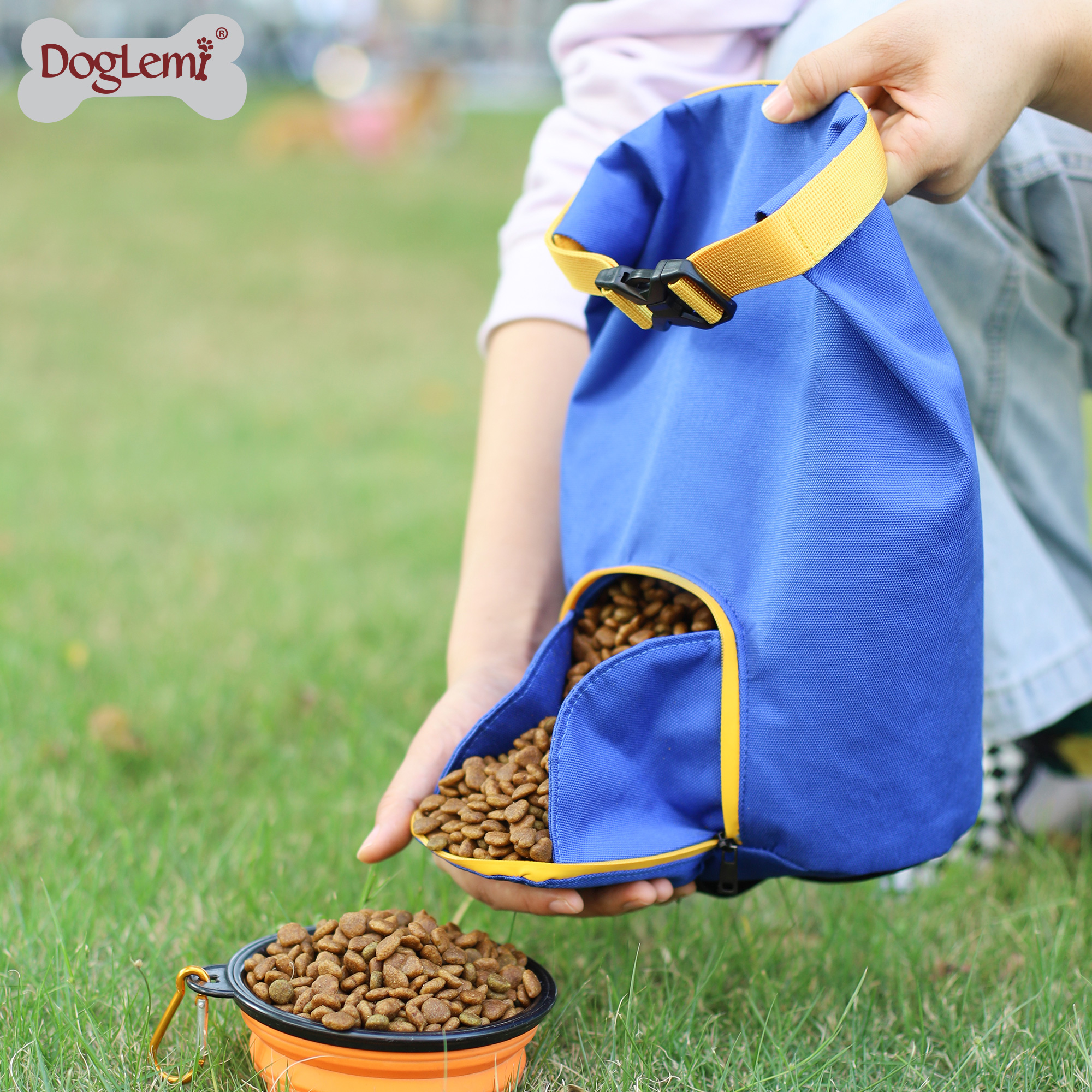 DOG Training Equipment Go Out Dog Food Bag Waterproof Dog Food Bag Folding Bucket Large Capacity Cat And Dog Pet Food Storage Tank Outdoor Food Bag