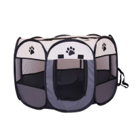 CAT Bag & Cages Pet Tent Octagonal Fence Cat And Dog Cage Foldable Oxford Cloth Pet Delivery Room
