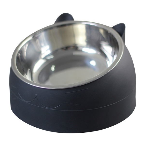 CAT DOG Bowls & Slow Feeder Bowls Cat Bowl Protection Cervical Vertebra Food Bowl Rice Bowl Anti-overturning Cat Food Bowl Cat Water Bowl Pet Dog Stainless Steel Bowl