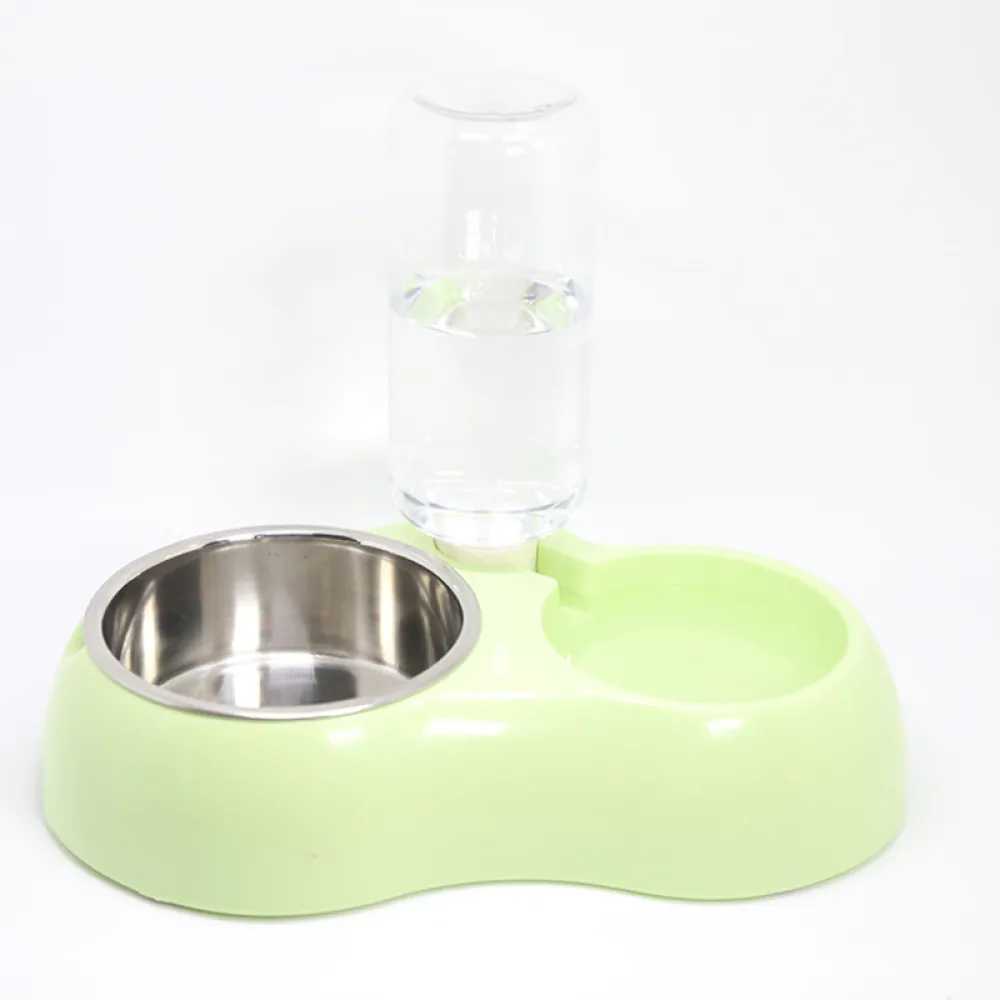 Cat Dog Feeder Bowls With Water Feeder